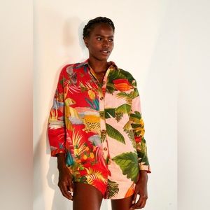 Farm Rio Mixed Prints Romper, Size S